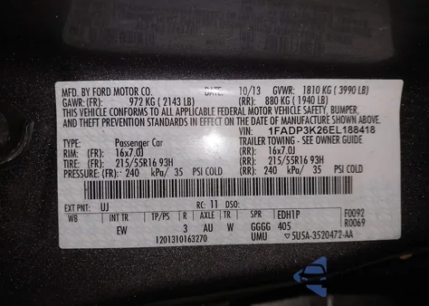 2014 Ford Focus Se z USA, uszkodzony, nr VIN 1FADP3K26EL188418